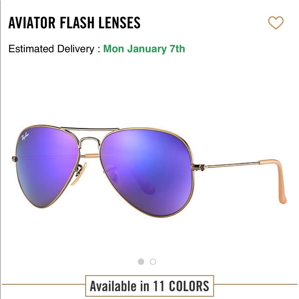 Rayban aviator flash lenses- violet